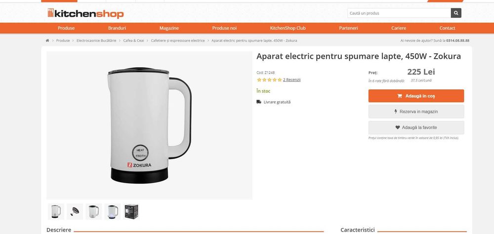 Aparat electric spumare lapte Zokura z1248