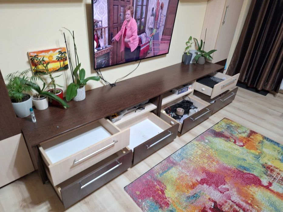 Mobila Living din pal melaminat (WENGE & CREAM)