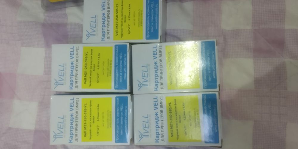 Картридж Vell M21 винил,черный на желтом brady dymo vell lenta принтер