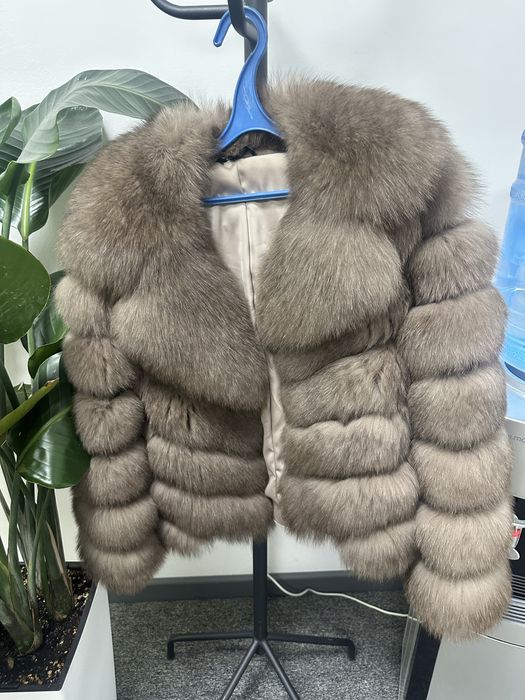 Шуба из песца цвета под куницу