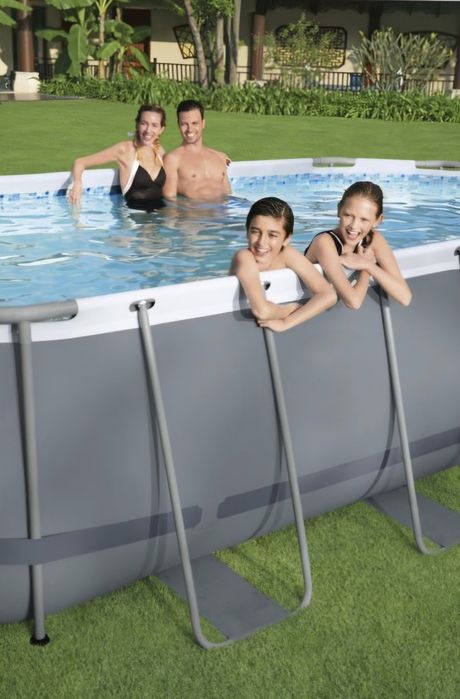Piscina ovala ,cu pompa si scara,cadru metalic,427×250×100cm
