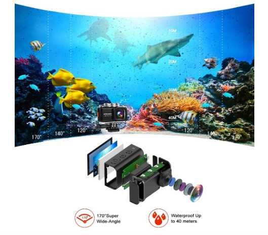 Екшън камера Apexcam M80 Pro EIS, 4K, 20MP, спортна камера