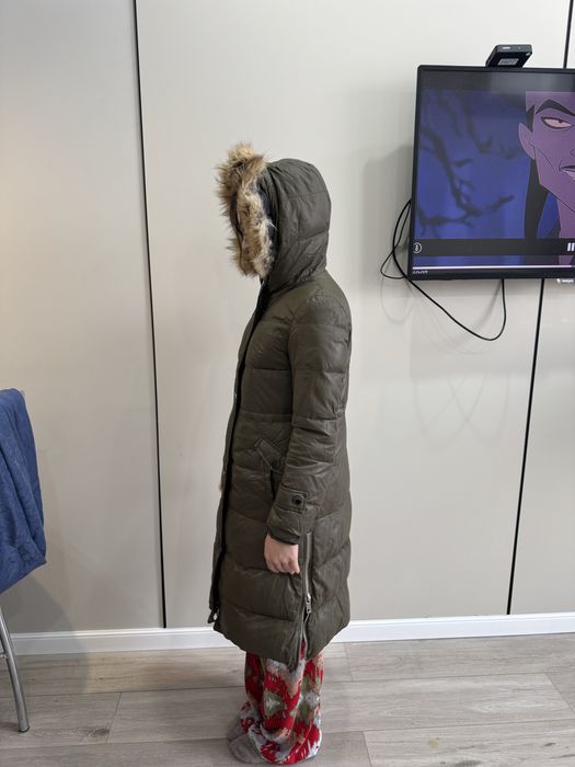 Парка кожанная с мехом