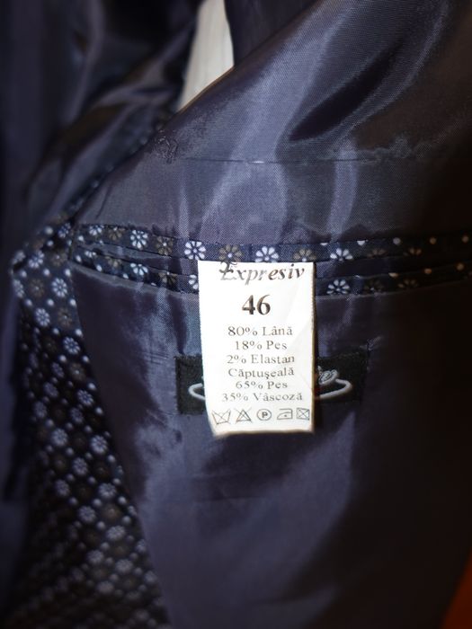 Costum elegant bleumarin bărbați – mărimea 46 / M-L