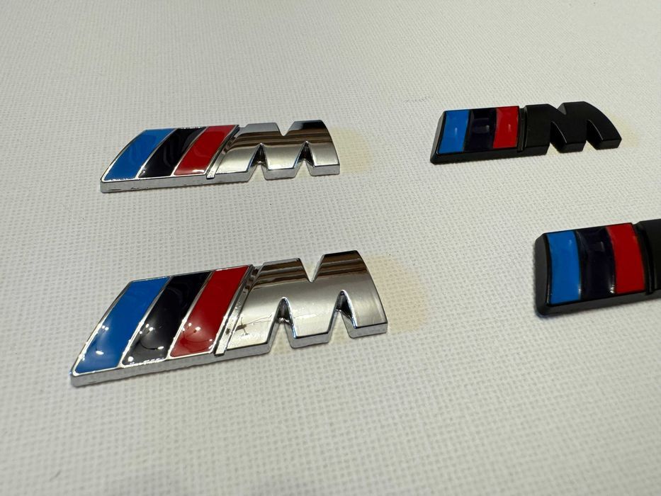 Set 2 embleme logo M 45mm BMW crom / negru