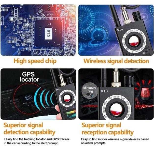 Детективски Детектор за Скрити Камери Тракери Подслушватели Микрофони