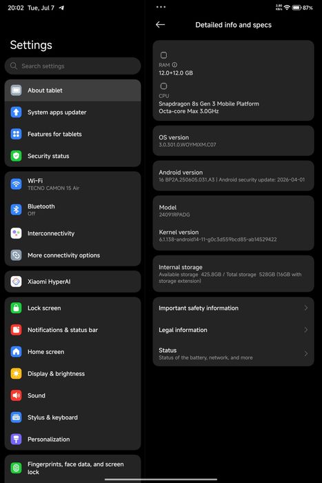 Xiaomi pad 7 pro