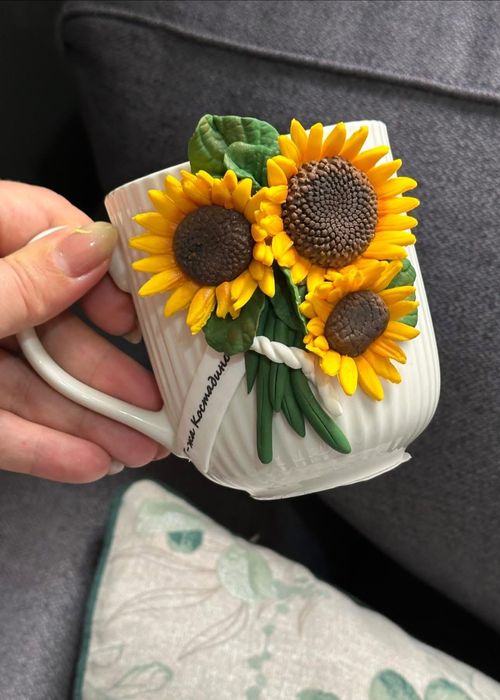 Чаша с декорация от полимерна глина