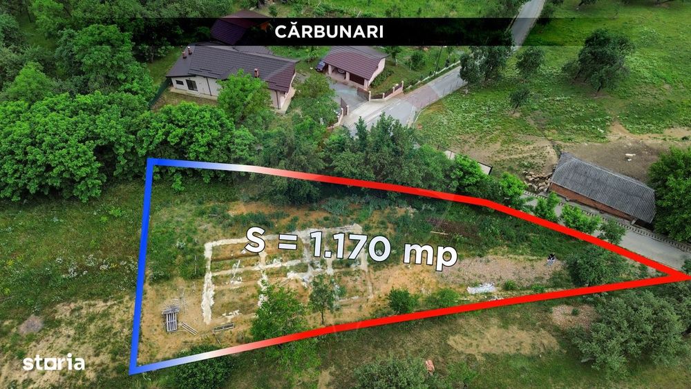 Carbunari Vanzare teren cu fundatie, proiect de casa si racorduri