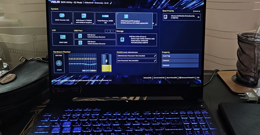 ASUS TUF Gaming A15 FA507NU (RTX 4050 6GB 16GB ram 512 rom