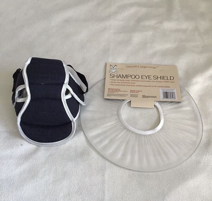 Casca bebelusi / copii protectie fontanella +viziera baie +plus colici