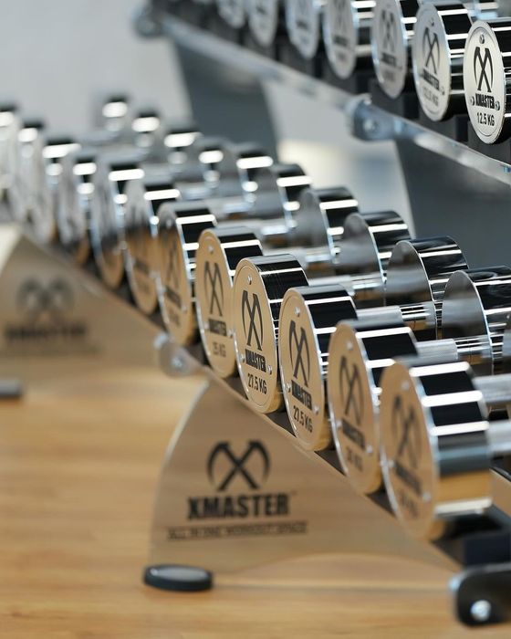 Гантели фиксированные хромированные 2.5 до 50кг