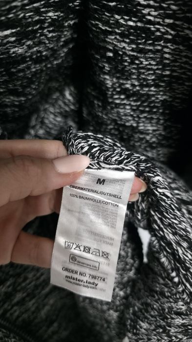 Cardigan tricotat barbati cu gluga, 100% bumbac, Much More, gri, M