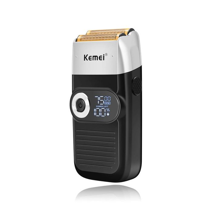Aparat de ras electric Kemei, display LED, acumulator reîncărcabil și accesorii