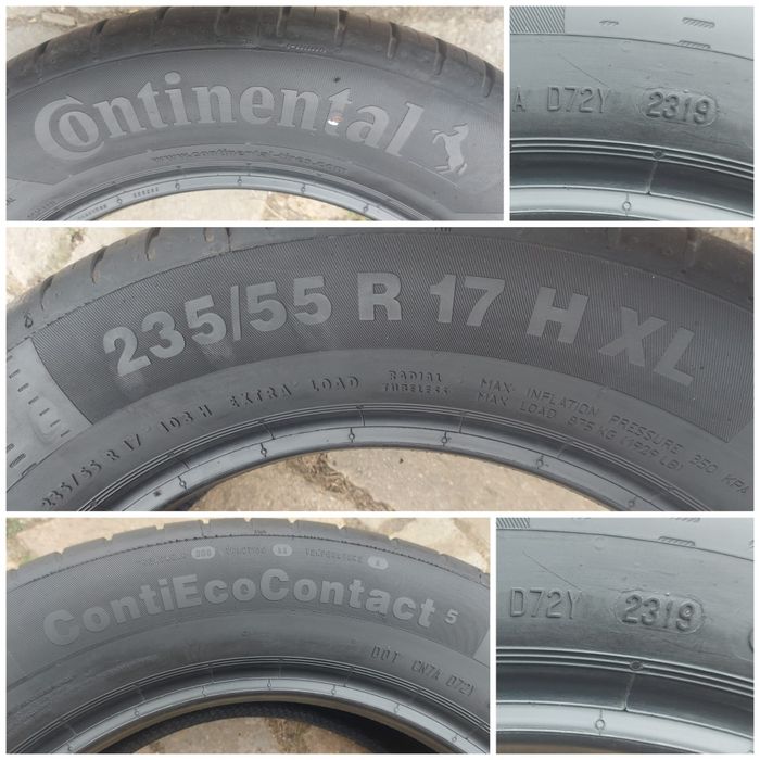 O bucată 235/55 R17 vară - una Dunlop Continental Bridgestone