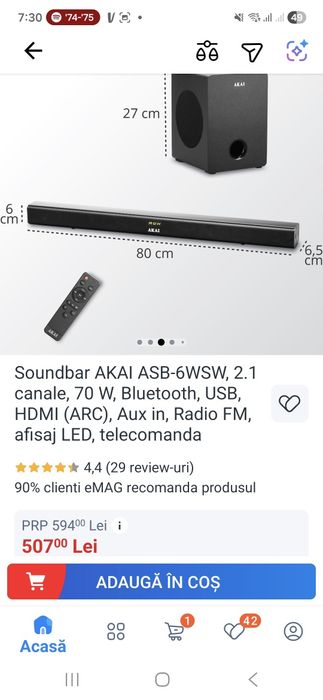 Soundbar nou Akai 2.1 garantie