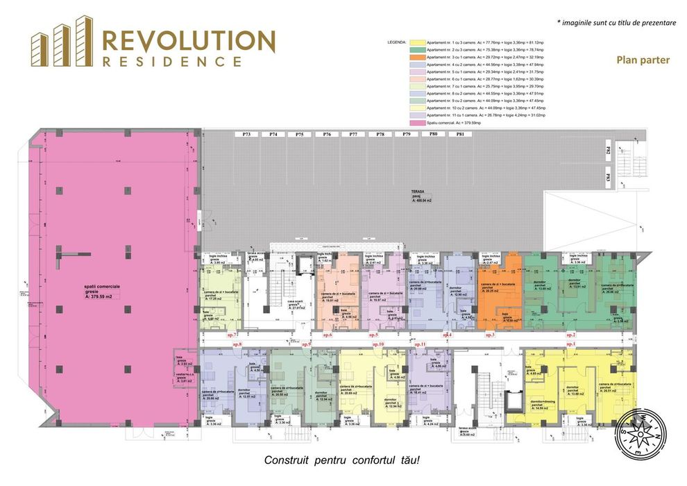 COMISION 0% -Apartamente 3 camere finisate - str.Vasile Alecsandri 72B