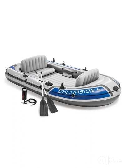 Intex 68324 Надувная лодка Excursion алюминевые вёсла+насос