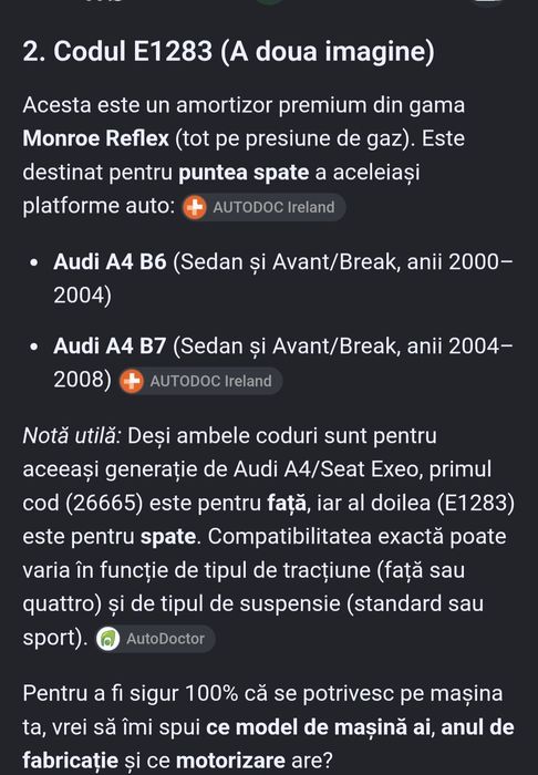 Vand Amortizoare noi pentru   Audi  si Seat