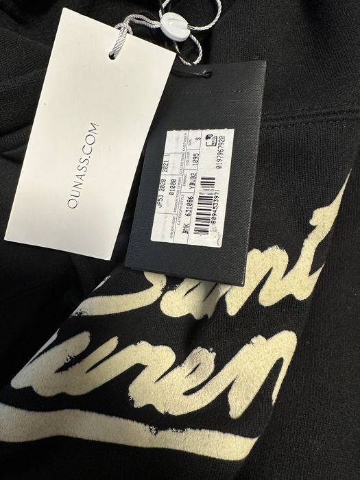 Saint Laurent 50s Signature Logo Graphic Hoodie суичър в черен цвят unisex
