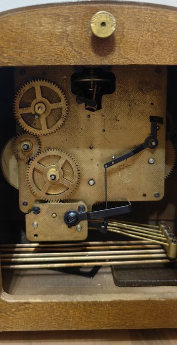 Ceas vechi mecanic Hermle lemn retro vintage de colecție anii 50 - 60