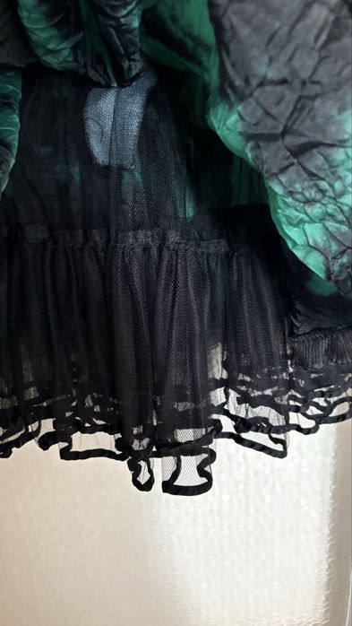 Официална къса рокля в зелено и черно