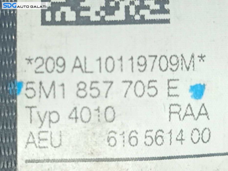 Centura Siguranta Stanga Fata Volkswagen Golf 6 2009 - 2013 Cod 5M1857705E [A0818]