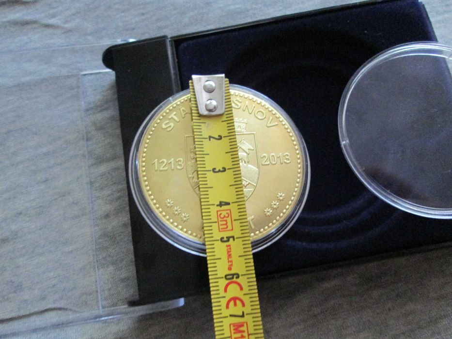 Medalie placata cu Aur, Star Bisnov 1213-2013 Banat. diametru 5 cm, proof