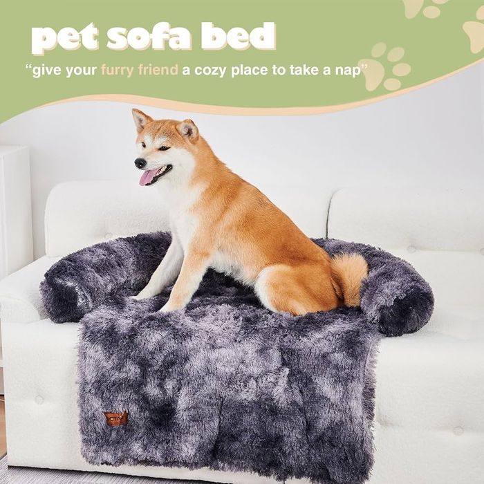 Плюшенa постелка/ легло за куче за диван с борд. Протектор размер L