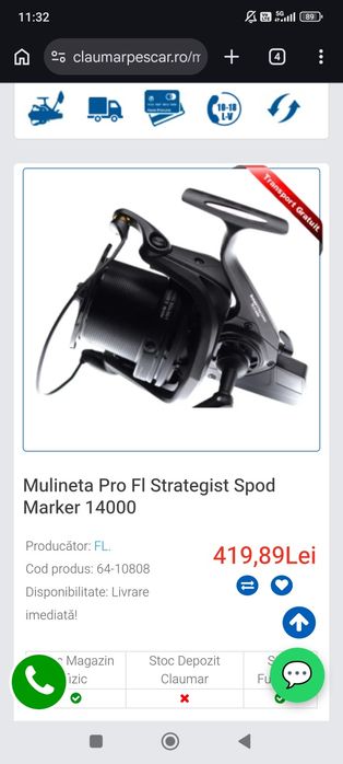 Lanseta + mulineta spod