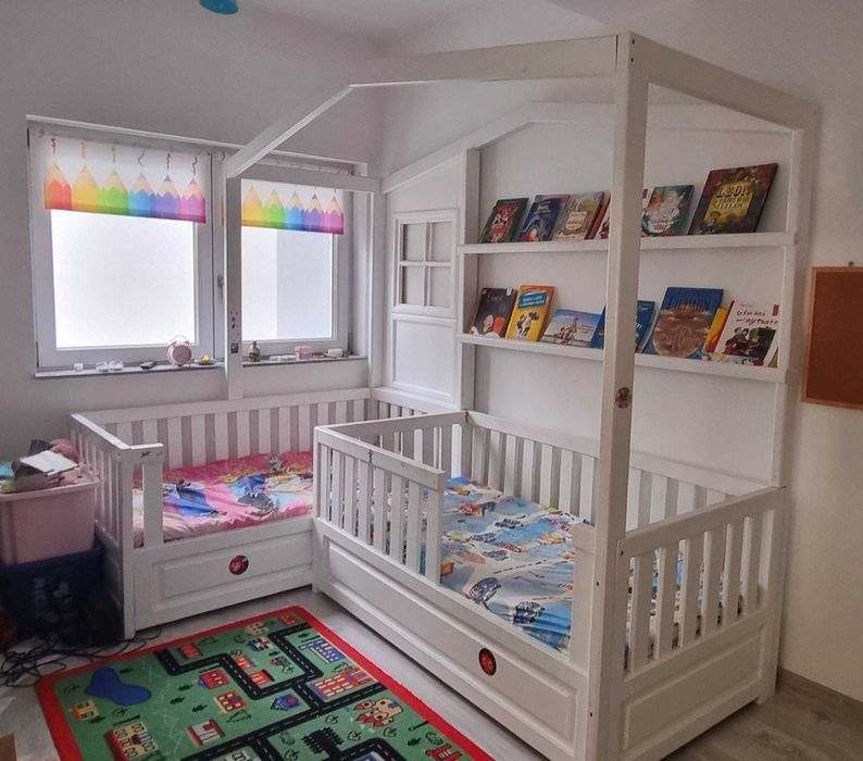 Pat tip căsuță pentru 2 copii