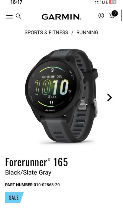 Продаю спортивные смарт-часы Garmin Forerunner 165