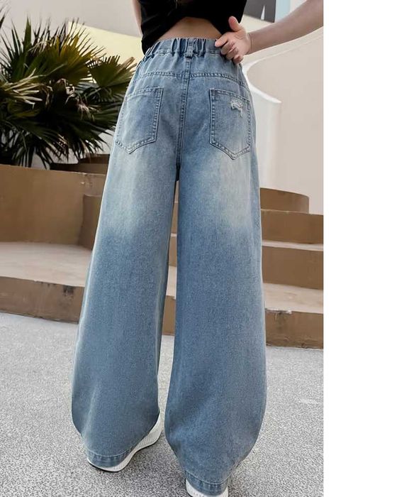 Pantaloni denim fete, 160 cm