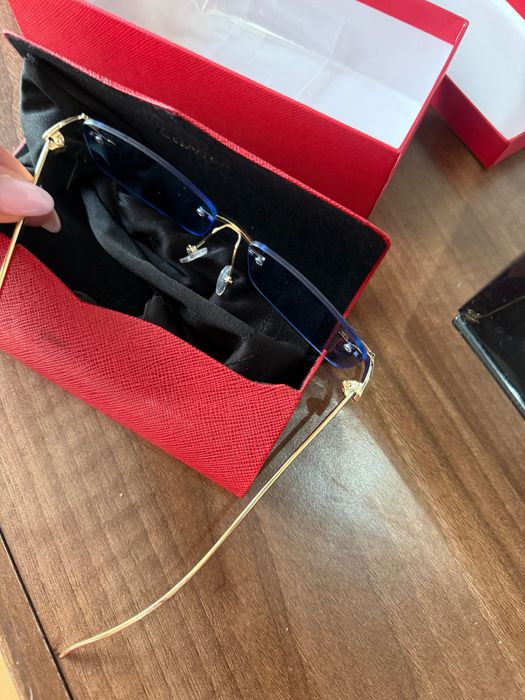 Ochelari cartier albastru auriu