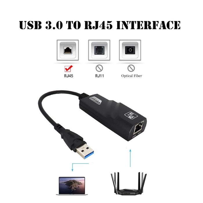 Переходник USB на LAN Ethernet RJ45 до 1000мб/с. Качество! Алматы