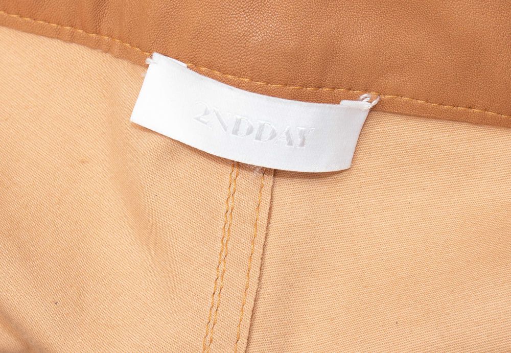 2nd Day Дамски кожен панталон светло кафяв тан естествена кожа 32 XXS