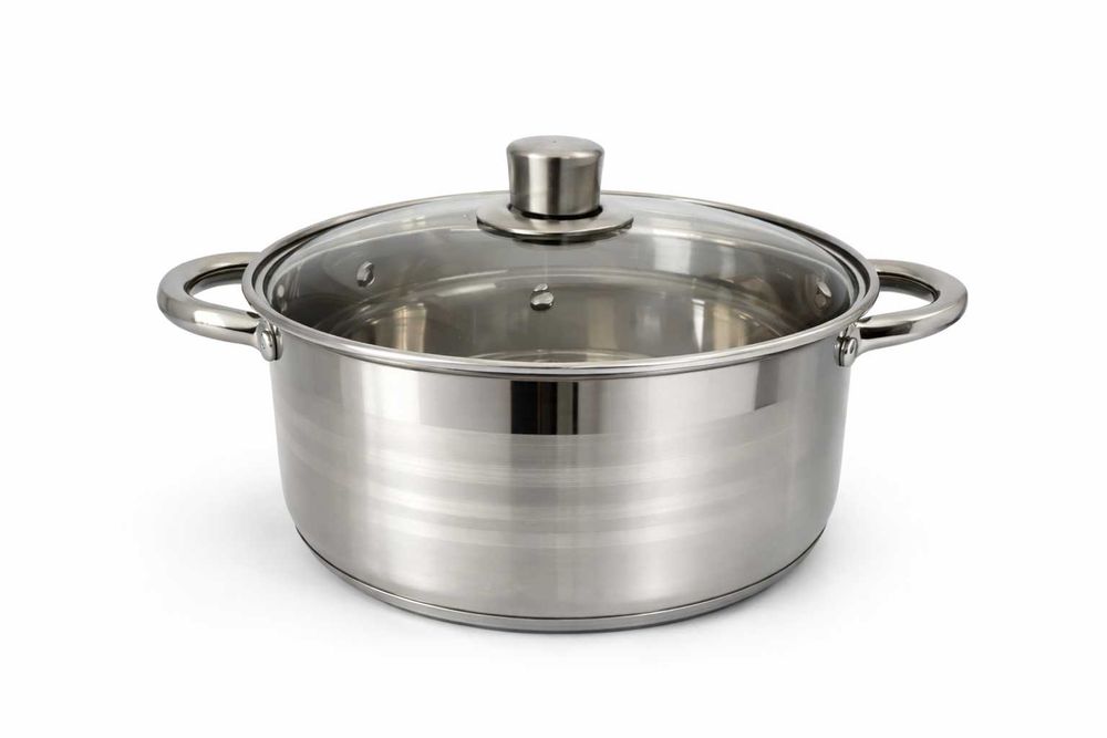 Cratita inox 4.5 litri cu capac de sticla pentru gatit zilnic