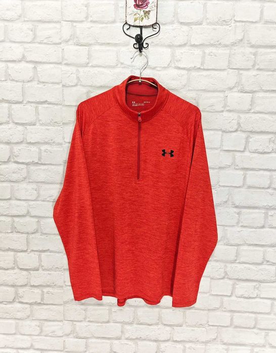 Under Armour Червена мъжка фланелка за фитнес / бягане размер L