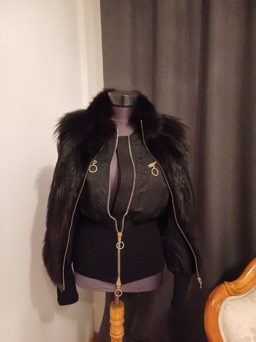 PINKO оригинален черен  бомбър с оребрена талия, р. S