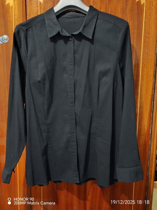 Cămașă damă, mâneci lungi, neagră