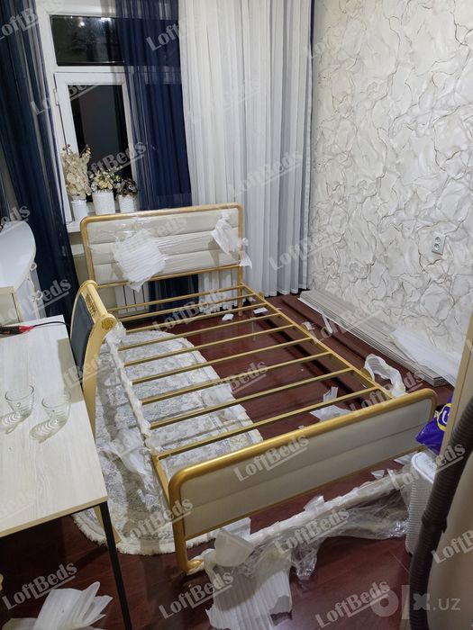 Кровать VELMORA двуспальнаяи односпальная, kalavat, matras, Loft