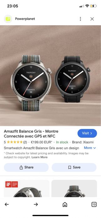 Смарт часовник Amazfit Balance Sunset, 46mm, Grey
