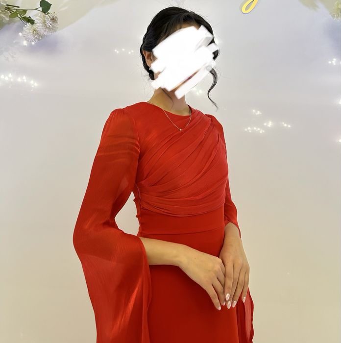 Платье красное вечерние, 42 размер