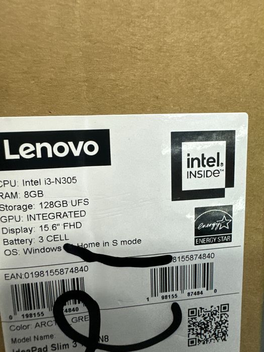 YANGI Lenovo ideapad Slim Intel Core i3-N305