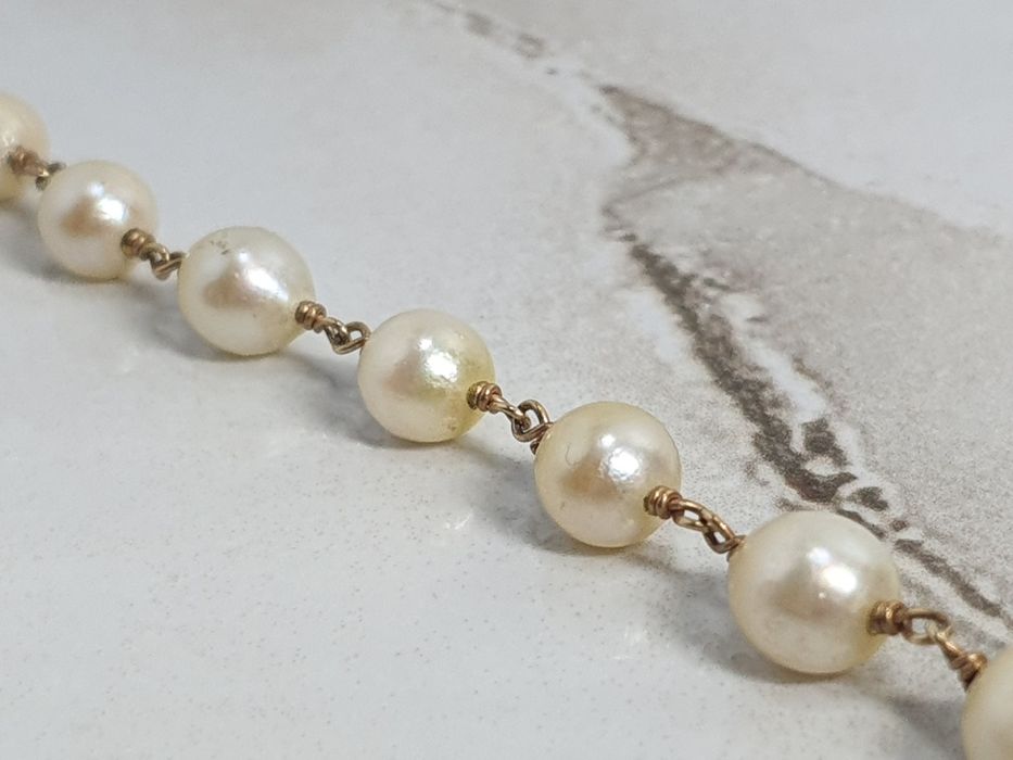 Brățară din aur de 14K cu perle – lungime 17,5 cm – gramaj 7,07 g