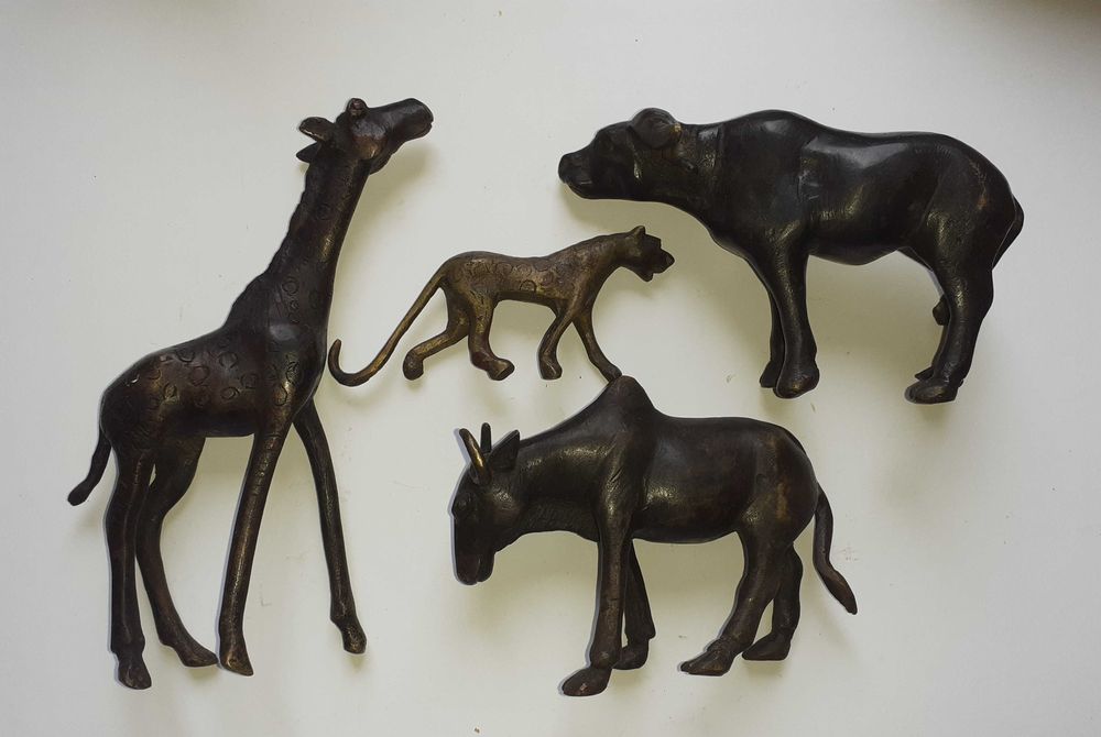 Figurine decorative animale, bronz, Burkina Faso, lot 4 bucăţi