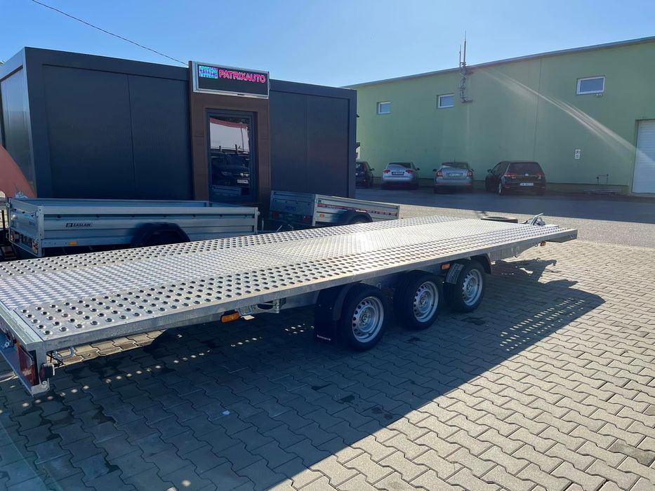 Inchiriere Remorca/Platforma auto 6m plina 3 trei axe 8,5m 5m 8m