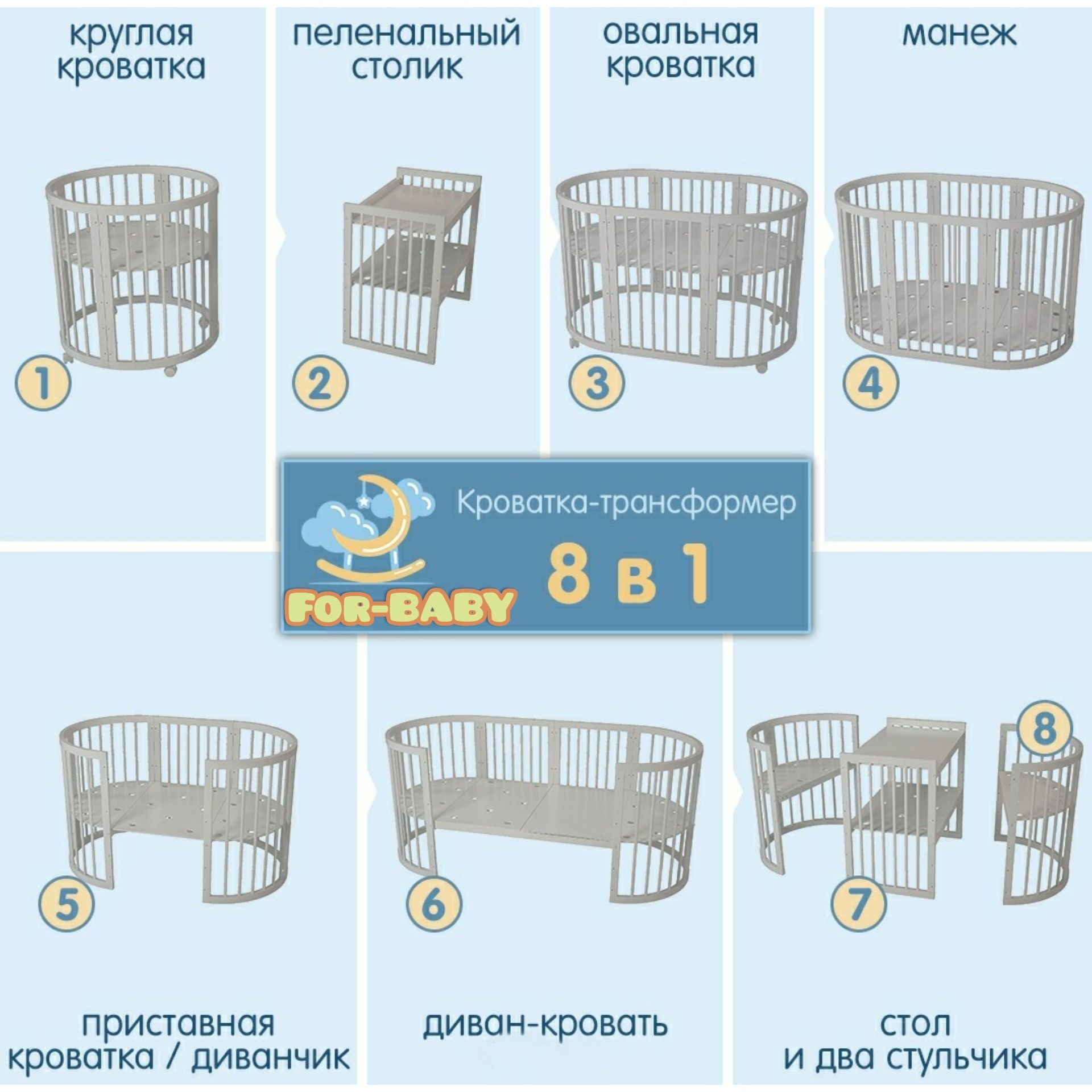 кровать трансформер 8в 1