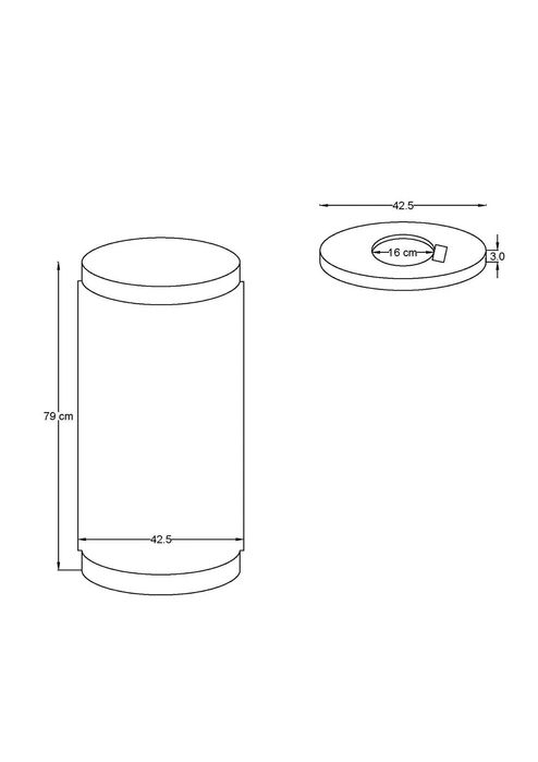 Cos de gunoi stradal Marbella din marmura alba si capac din beton