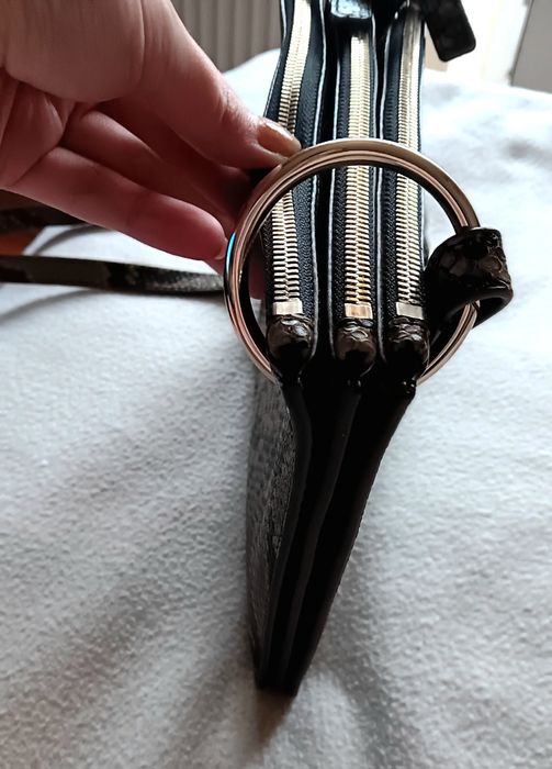 Geanta Piele Naturala H&M Crossbody, Calitate Premium, Piele Sarpe